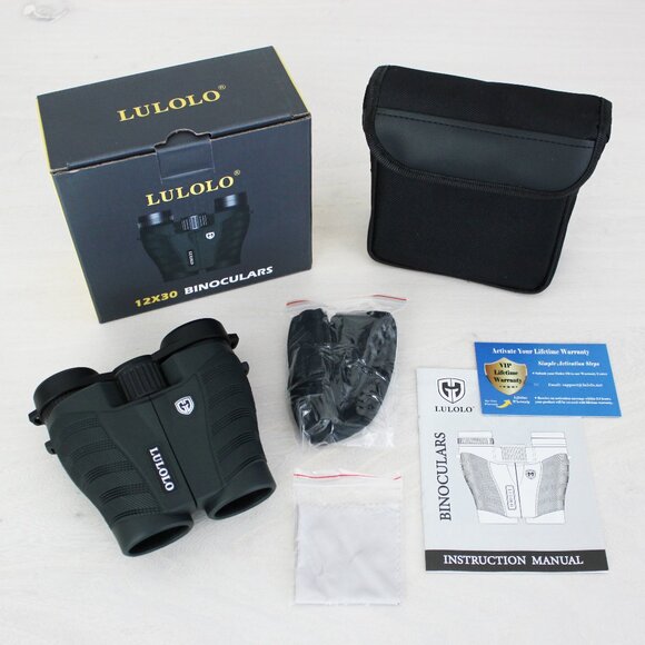 New LULOLO 12x30 HD Compact Binoculars for Bird Watching Hunting Sports Outdoors